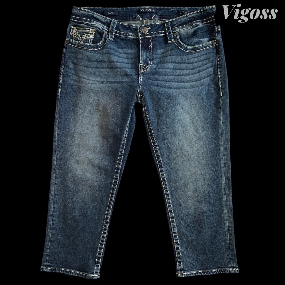 Women’s Blue Embroidered Pocket Jeans
